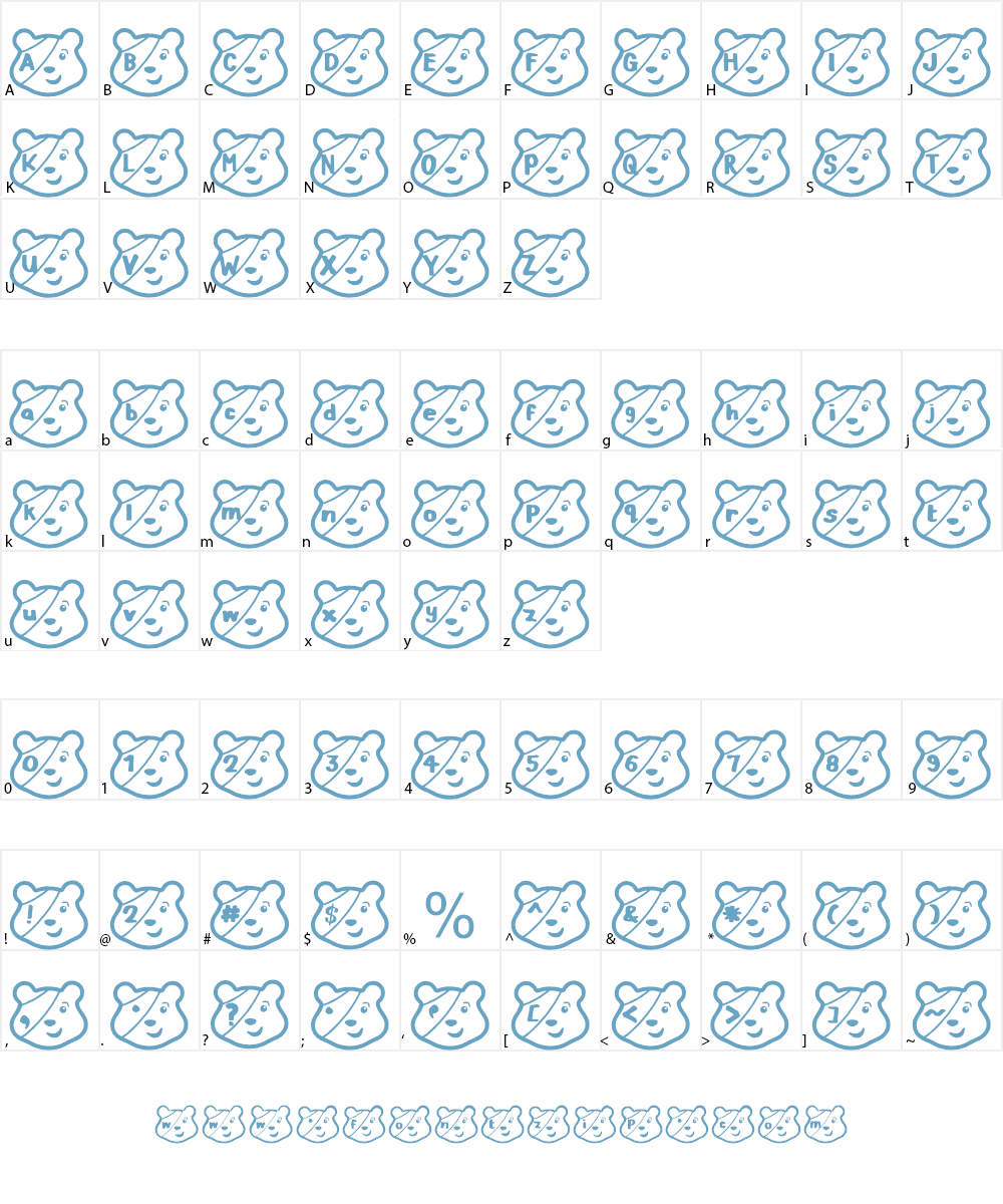 PUDSEY BEAR Font Character